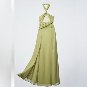 Zara Green Pleated Halter Dress 1758/833